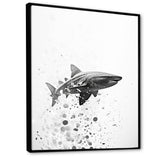 Monochrome Grey Shark Dance - Shark Wall Art Prints