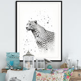 Minimalism Black And White Leopard Portrait - Gray Leopard Wall Art