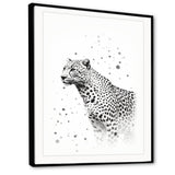 Minimalism Black And White Leopard Portrait - Gray Leopard Wall Art