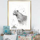 Minimalism Black And White Leopard Portrait - Gray Leopard Wall Art