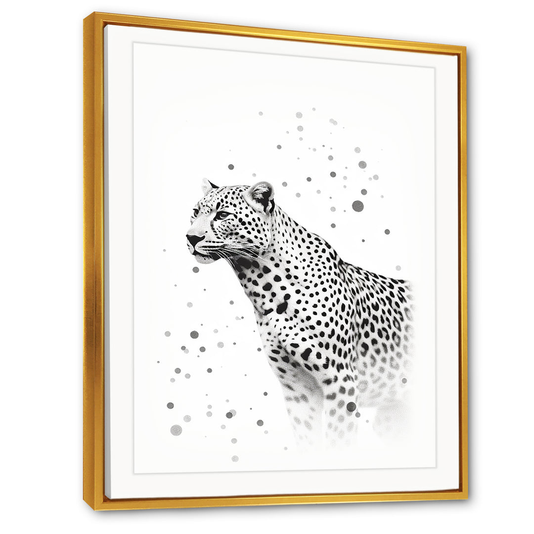Minimalism Black And White Leopard Portrait - Gray Leopard Wall Art