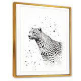 Minimalism Black And White Leopard Portrait - Gray Leopard Wall Art