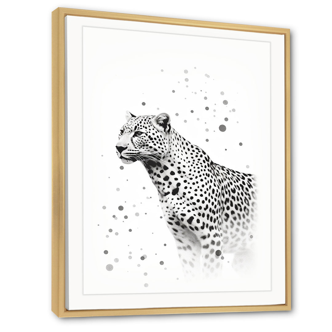 Minimalism Black And White Leopard Portrait - Gray Leopard Wall Art