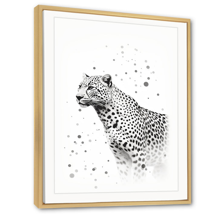 Minimalism Black And White Leopard Portrait - Gray Leopard Wall Art