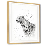 Minimalism Black And White Leopard Portrait - Gray Leopard Wall Art