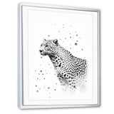 Minimalism Black And White Leopard Portrait - Gray Leopard Wall Art