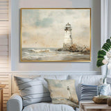 Minimal Grey Light House - Coastal Canvas Wall Art