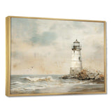 Minimal Grey Light House - Coastal Canvas Wall Art