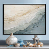 Minimalism Beige And Grey Wave Horizon I - Coastal Canvas Wall Art