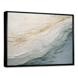 Minimalism Beige And Grey Wave Horizon I - Coastal Canvas Wall Art