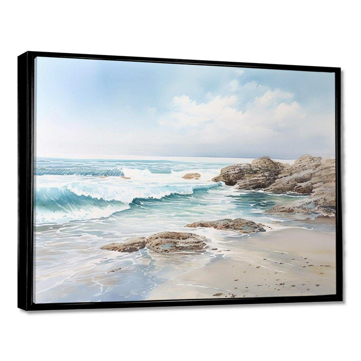 Coastal Ocean Charm In Winter V - Coastal Canvas Wall Art