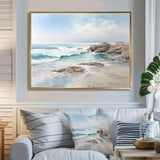 Coastal Ocean Charm In Winter V - Coastal Canvas Wall Art