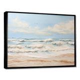 Modern Coastal Beige And Blue Beach - Coastal Canvas Wall Art