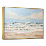 Modern Coastal Beige And Blue Beach - Coastal Canvas Wall Art