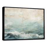 Modern Coastal Beige And Blue River I - Coastal Canvas Wall Art