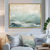 Modern Coastal Beige And Blue River I - Coastal Canvas Wall Art