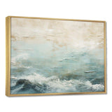 Modern Coastal Beige And Blue River I - Coastal Canvas Wall Art