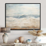 Modern Coastal Beige And Grey River - Coastal Canvas Wall Art