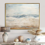 Modern Coastal Beige And Grey River - Coastal Canvas Wall Art