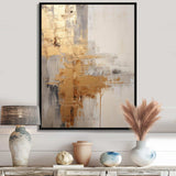 Gold And Beige Soft Fusion I - Coastal Canvas Wall Art