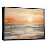 Beige And Golden Beach Sunset Paradise II - Coastal Canvas Wall Art