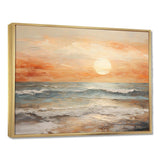 Beige And Golden Beach Sunset Paradise II - Coastal Canvas Wall Art