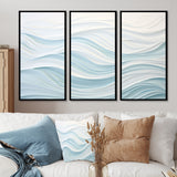 Blue And White Simplicity Wave - Split Panel Canvas Art