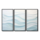 Blue And White Simplicity Wave - Split Panel Canvas Art