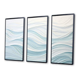 Blue And White Simplicity Wave - Split Panel Canvas Art