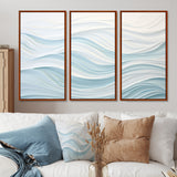 Blue And White Simplicity Wave - Split Panel Canvas Art