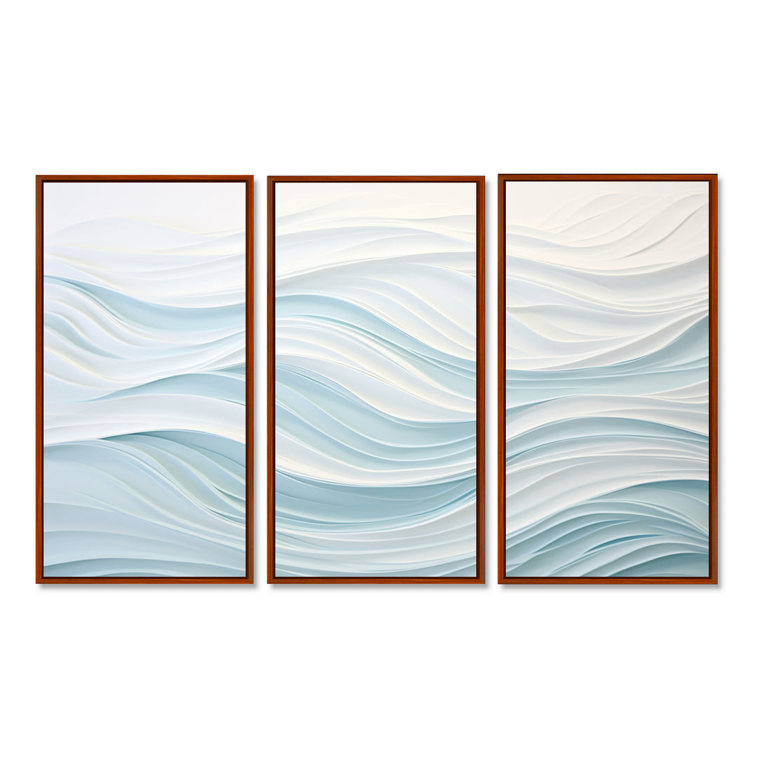 Blue And White Simplicity Wave - Split Panel Canvas Art
