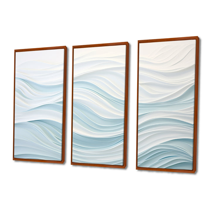 Blue And White Simplicity Wave - Split Panel Canvas Art