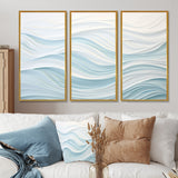 Blue And White Simplicity Wave - Split Panel Canvas Art