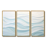 Blue And White Simplicity Wave - Split Panel Canvas Art