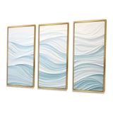 Blue And White Simplicity Wave - Split Panel Canvas Art