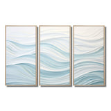 Blue And White Simplicity Wave - Split Panel Canvas Art