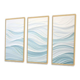 Blue And White Simplicity Wave - Split Panel Canvas Art