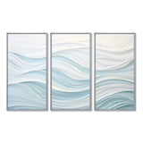 Blue And White Simplicity Wave - Split Panel Canvas Art