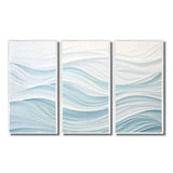 Blue And White Simplicity Wave - Split Panel Canvas Art