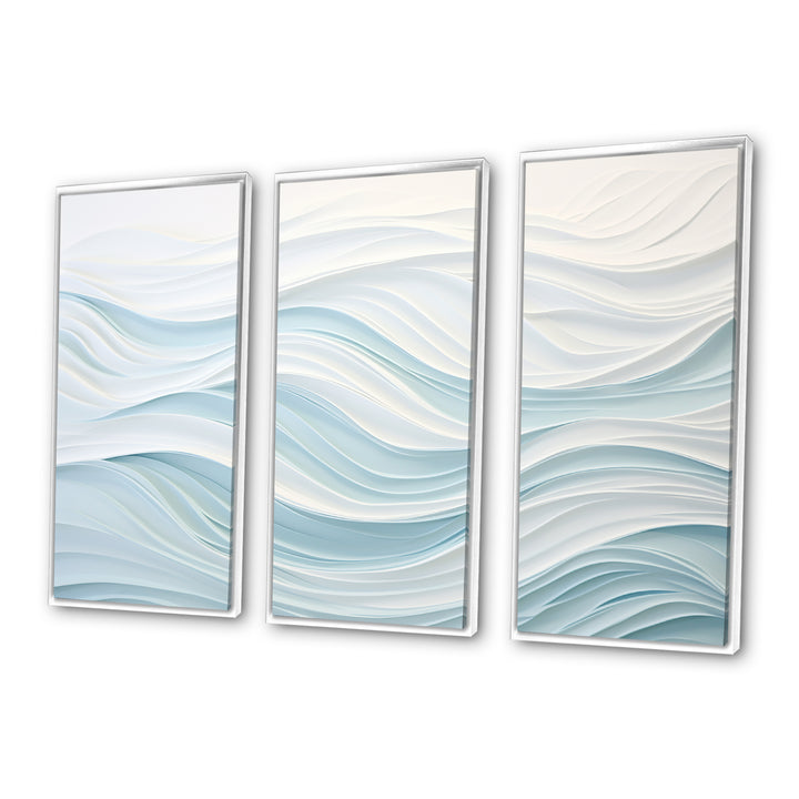 Blue And White Simplicity Wave - Split Panel Canvas Art