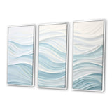 Blue And White Simplicity Wave - Split Panel Canvas Art