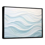 Blue And White Simplicity Wave - Abstract Canvas Wall Art