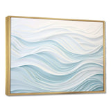 Blue And White Simplicity Wave - Abstract Canvas Wall Art