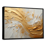 Gold And Beige Soft Wave Paint - Abstract Canvas Wall Art