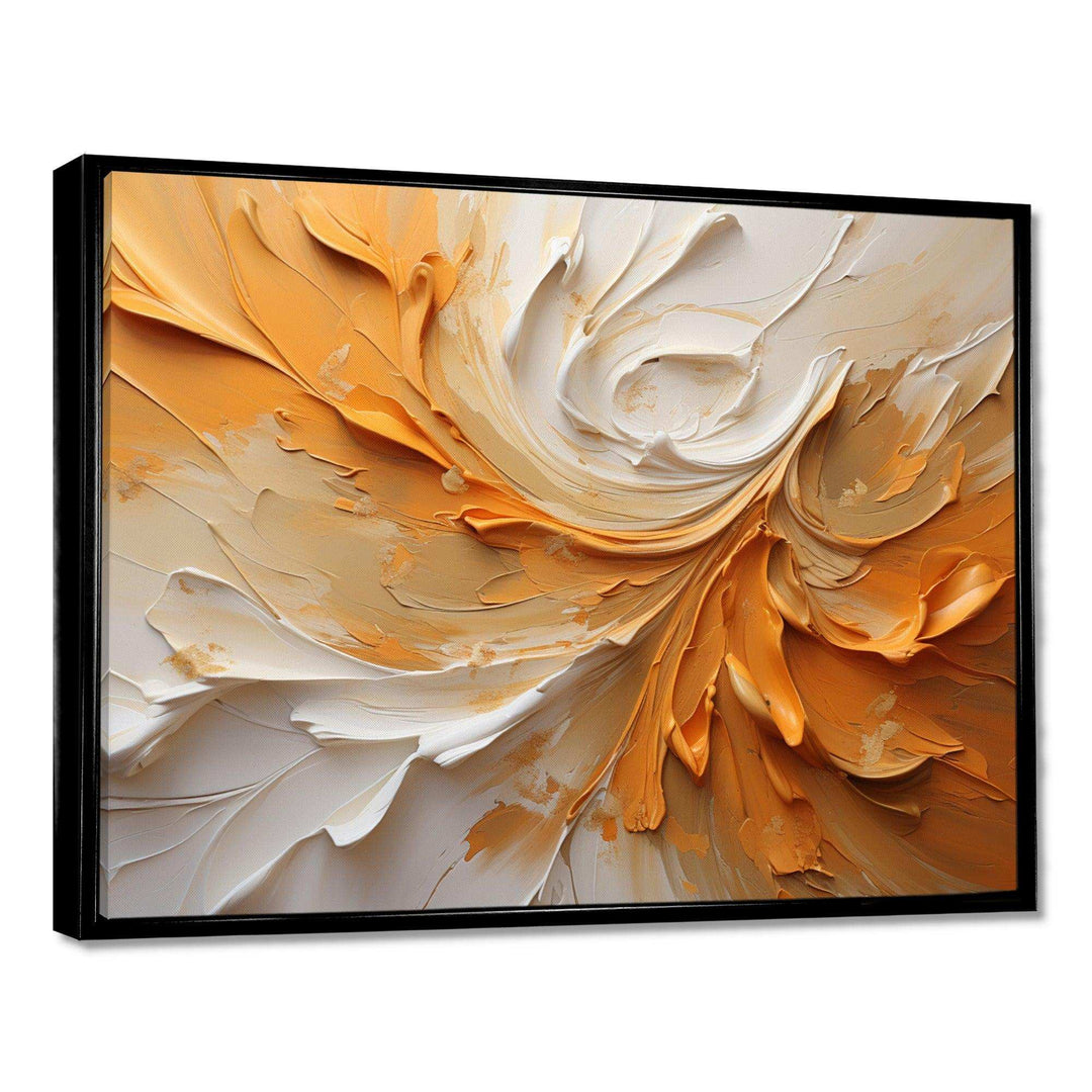 Gold And Beige Soft Wave Paint II - Abstract Canvas Wall Art