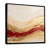 Gold And Red Soft Wave Fusion - Abstract Canvas Wall Art