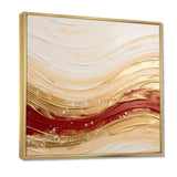 Gold And Red Soft Wave Fusion - Abstract Canvas Wall Art