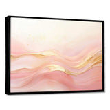 Gold And Pink Soft Wave Fusion II - Abstract Canvas Wall Art