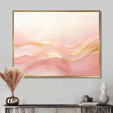 Gold And Pink Soft Wave Fusion II - Abstract Canvas Wall Art