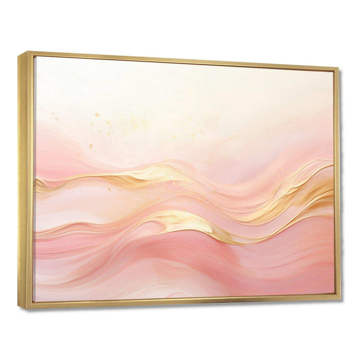Gold And Pink Soft Wave Fusion II - Abstract Canvas Wall Art